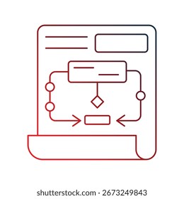 Flow Diagram icon with white background vector stock illustration