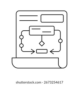 Flow Diagram icon with white background vector stock illustration