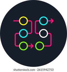 Flow diagram Line Multi Colour Circle
