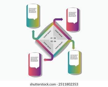 A flow direction business infographic is a visual tool that presents the steps of a business process in a sequential and easily understandable manner. By using arrows, icons, and appealing colors, B