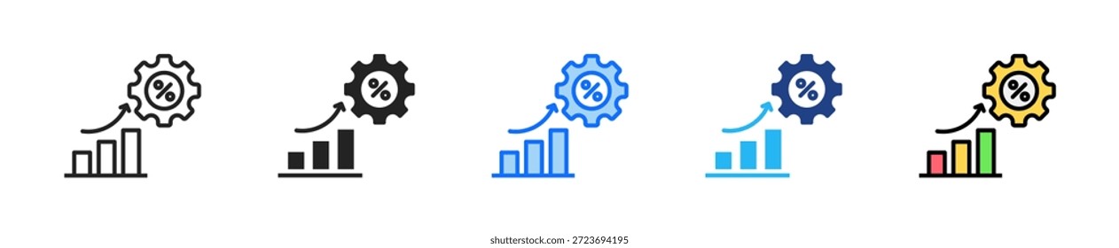 Flow Efficiency Icon Set Multiple Style Collection