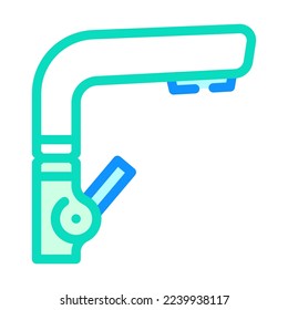 flow faucet water color icon vector. flow faucet water sign. isolated symbol illustration