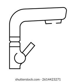 flow faucet water line icon vector. flow faucet water sign. isolated contour symbol black illustration