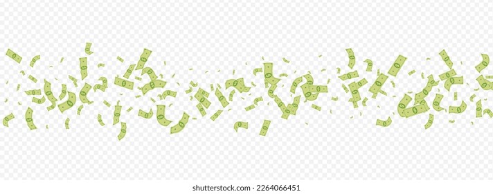 Flow Finance Vector Transparent Panoramic Background. Cartoon Jackpot Template. Business Paper Confetti Magazine. Flow Currency Monetary Cover.