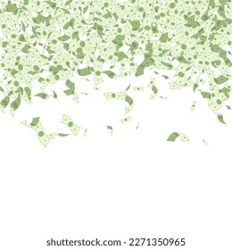 Flow Finance Vector White Background. Abundance Currency Flyer. Flying Paper Confetti Design. Fall Jackpot Paper Brochure.