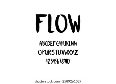 Flow font for logo and headline. Isolated vector typeset