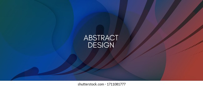 Flow Geometric Abstract. Wave Dynamic Shapes Landing Page. Blue Business Poster. Graphic Gradient Magazine. Fluid Layout. 3d Color Wallpaper. Futuristic Geometric Abstract. Vivid Lines.