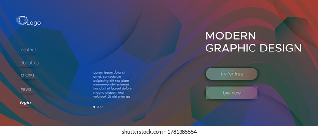 Flow Geometric Abstract. Wave Gradient Shapes Movement. Red Technology Poster. Vibrant Futuristic Website. Fluid Flyer. 3d Curve Background. Dynamic Geometric Abstract. Vivid Line.