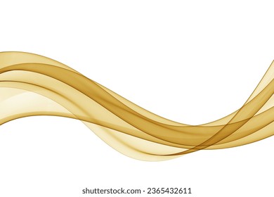 Flujo de onda abstracta dorada sobre un fondo blanco