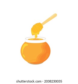 The flow of honey from the honeycomb with bees and different liquid flow.vector illustration and icon.