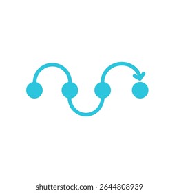 Flow icon, Isolated on white background, Blue icon