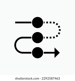 Flow Icon. Proceed, Process Symbol.