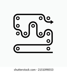 Flow Icon. Process, Direction or Mechanism, Sequel Symbol - Vector