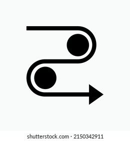 Flow Icon. Process or Direction, Sequel Symbol - Vector.