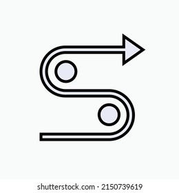 Flow Icon. Process or Direction, Sequel Symbol - Vector.