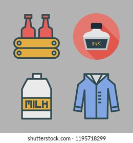 flow icon set. vector set about milk, coat and ink icons set.
