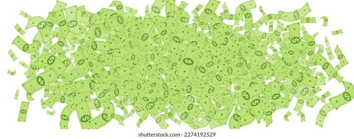 Flow Jackpot Vector White Panoramic Background. Abundance Currency Template. Casino Paper Finance Design. Flying Confetti Business Cover.