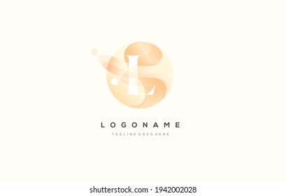 Vector de diseño del logotipo de la carta de flujo L. Diseño del logotipo de la letra L con color de flujo salpicado. Logo moderno de la letra L