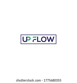 Logotipo de membrete de FLUJO de ARRIBA.Diseño de FLUJO y de FLUJO. 