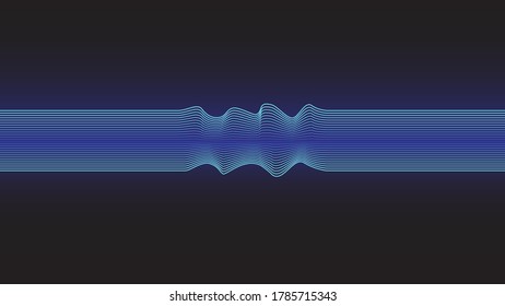 flow lines background . Fluid wavy ocean .Striped linear pattern . Music sound wave . Vector illustration