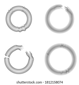 Flow lines in Circle Form . Cracked round Vector Illustration .Technology round. Wave Logo . Design element . Abstract Geometric shape .
