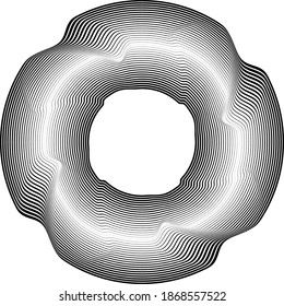 Fließlinien in Circle Form . Spiral-Vektorgrafik .Technology-Rundlogo . Design-Element. Abstrakte Geometrische Form. Streifengrenze 