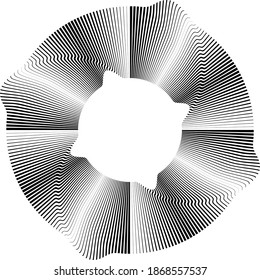 Flow Lines in Circle Form . Spiral Vector Illustration .Technology round Logo . Design element . Abstract Geometric shape . Striped border 
