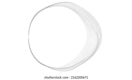 Flow Lines in Circle Form . Spiral Vector Illustration .Technology round Logo . Design element . Abstract Geometric shape . Striped border 