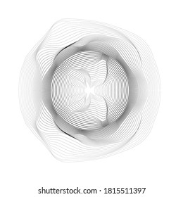 Flow Lines in Circle Form .  Vector Illustration .Technology round. Music sound equalizer Logo . Design element . Abstract Geometric shape . 