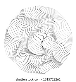 Flow Lines in Circle Form .  Vector Illustration .Technology round. Music sound equalizer Logo . Design element . Abstract Geometric shape . 