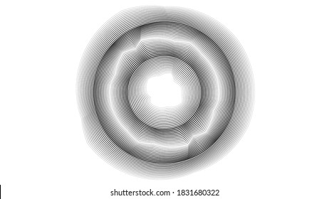 Flow Lines  . Fluid shape .  Vector Illustration .Technology round. Wave Logo . Design element . Abstract Geometric shape .