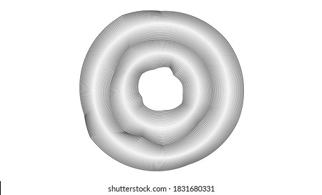 Flow Lines  . Fluid shape .  Vector Illustration .Technology round. Wave Logo . Design element . Abstract Geometric shape .