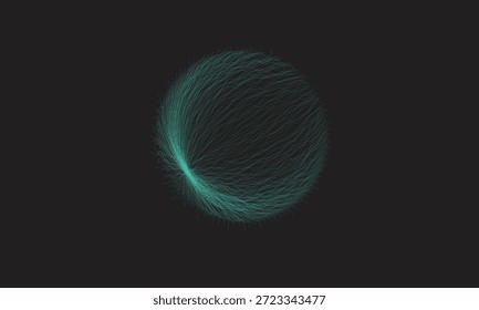 Líneas de flujo, arte generativo, diseño de círculo abstracto, líneas de movimiento, neural