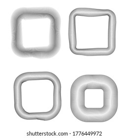 Flow Lines in square Form . Vector Illustration .Technology round Logo . Design element . Abstract Geometric shape . Striped border 