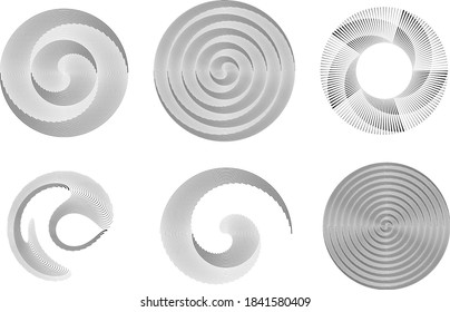 Flow Lines . Vector Illustration .Technology rounded Logo . Design element . Abstract Geometric shape . Striped border