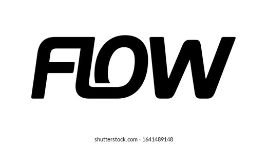 Flow Logo Concept, Custom Typography Logo Design Vector
