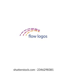 diseño de logotipo de flujo, flujo de tecnología, vector creativo y moderno 
