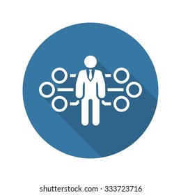 Flow Management Icon. Business Concept. Flat Design. Isolated Illustration.