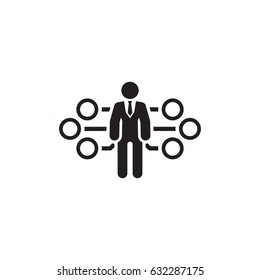 Flow Management Icon. Business Concept. Flat Design. Isolated Illustration