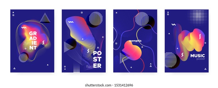 Flow Memphis Gradient. Graphic Hipster Cover. Red Music Design. Futuristic Bauhaus Illustration. Fluid Memphis Brochure. Modern Abstract Cover. Yellow Wave Poster. Fluid Memphis Background.