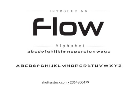 Flow Modern abstract digital alphabet font. Minimal technology typography, Creative urban sport fashion futuristic font and with numbers. vector illustration