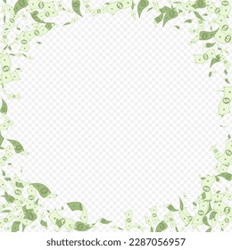 Flow Money Vector Transparent Background. Flying Finance Template. Fall Paper Jackpot Card. Cartoon Cash Fly Banner.