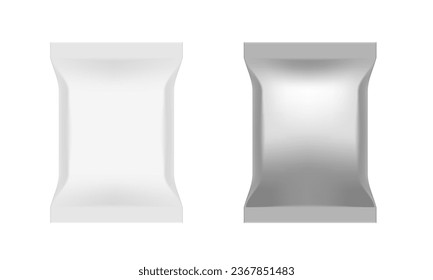 Flow Packs For Potato Chips Set Isolated On White. EPS10 Vector