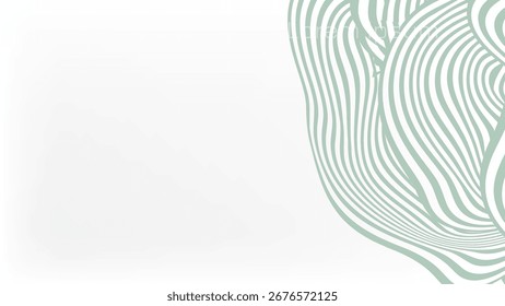 Fondo dinámico del Vector de la cubierta de las rayas onduladas verdes pálidos del flujo  