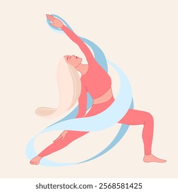 Flow of Pilates woman illustration