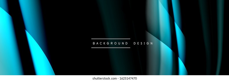 С afiche de flujo colorido. Olear líneas líquidas y formas en el fondo de color negro. Ilustración vectorial para papel tapiz, cartel, fondo, tarjeta, libro, ilustración, página de inicio, portada, cartel, afiche