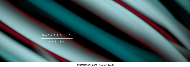 Сolorful flow poster. Wave liquid lines and shapes in black color background. Vector Illustration For Wallpaper, Banner, Background, Card, Book, Illustration, landing page, cover, placard, poster