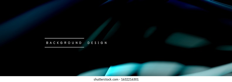 Сolorful flow poster. Wave liquid lines and shapes in black color background. Vector Illustration For Wallpaper, Banner, Background, Card, Book, Illustration, landing page, cover, placard, poster
