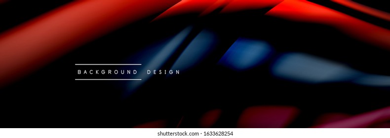 С afiche de flujo colorido. Olear líneas líquidas y formas en el fondo de color negro. Ilustración vectorial para papel tapiz, cartel, fondo, tarjeta, libro, ilustración, página de inicio, portada, cartel, afiche