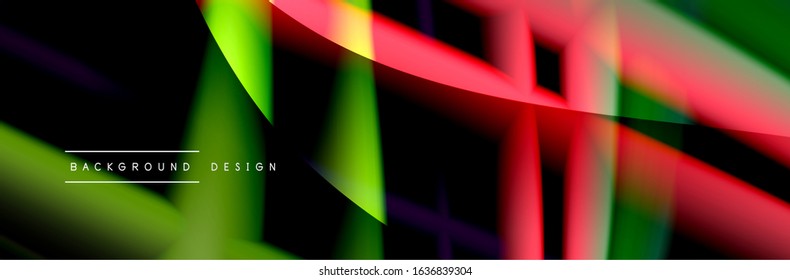 Сolorful flow poster. Wave liquid lines and shapes in black color background. Vector Illustration For Wallpaper, Banner, Background, Card, Book, Illustration, landing page, cover, placard, poster